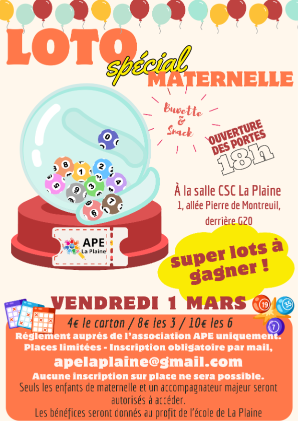 Loto des maternelles (01/03/24)